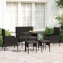 Voir la diapositive 1 : VIDAXL Salon de jardin 6 pcs avec coussins Noir Resine tressee