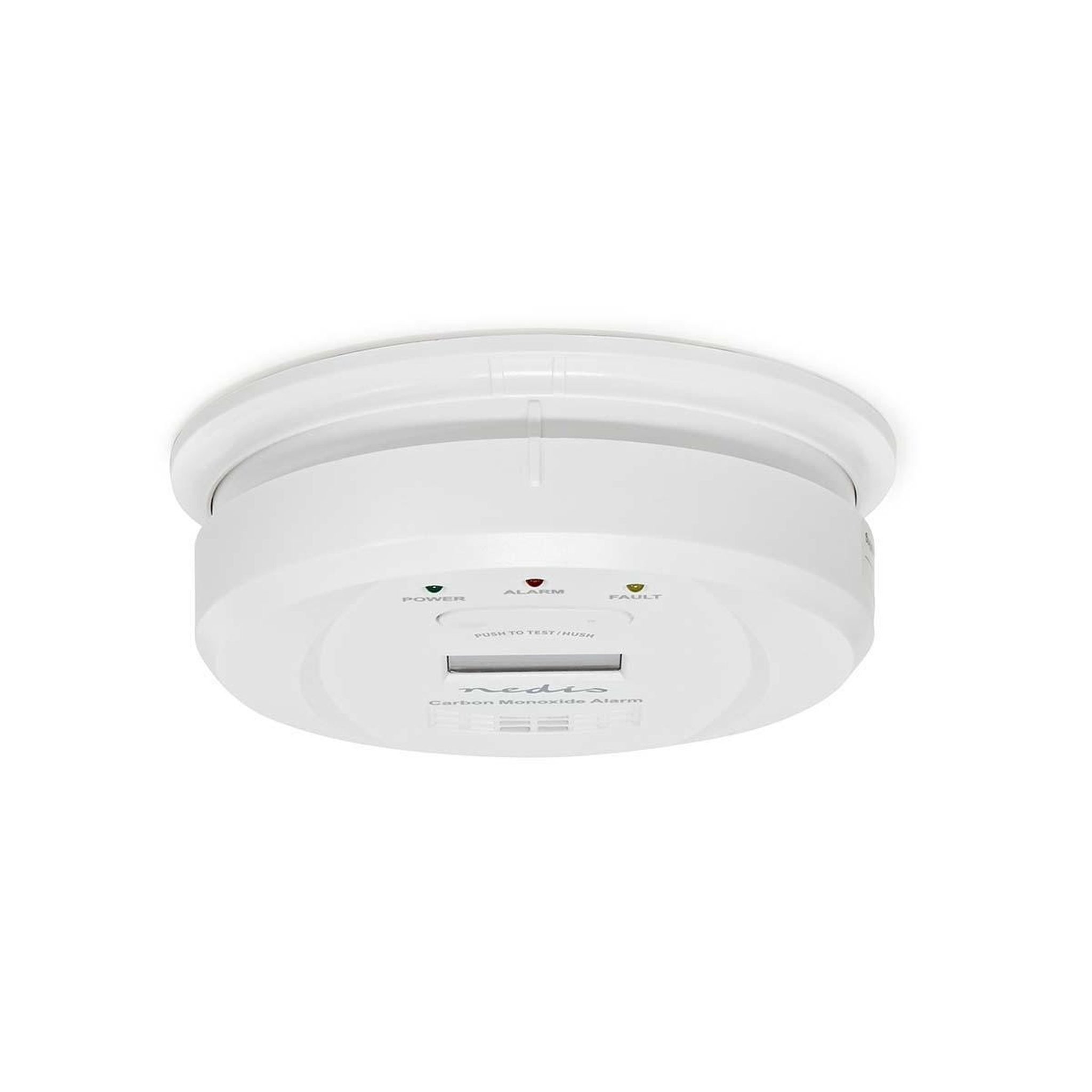 Voir la diapositive 5 : NEDIS Détecteur de Monoxyde de Carbone CO écran Alarme 85dB 2 piles AA incluses Bouton Test/Silence Nedis