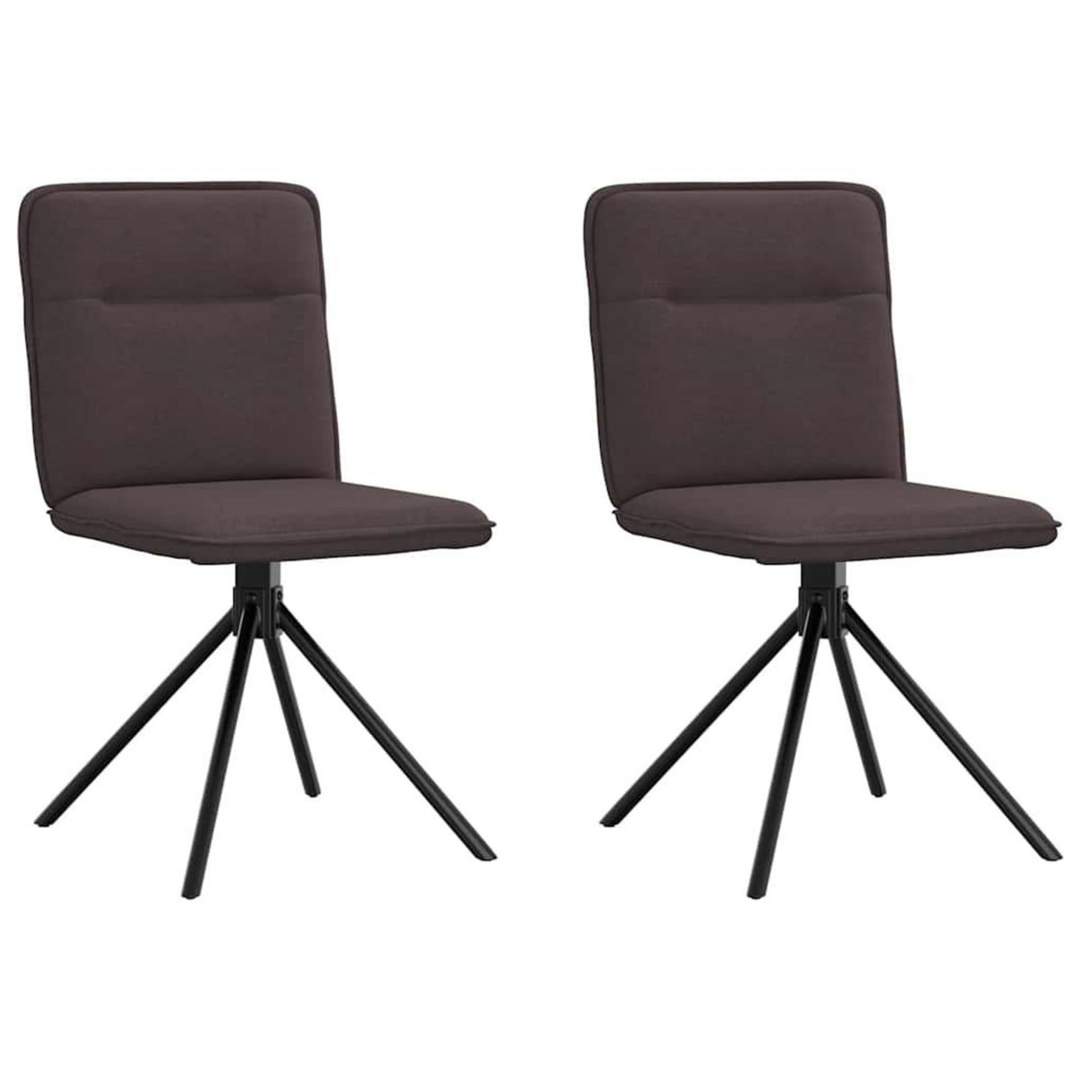 VIDAXL Chaises a manger lot de 2 marron fonce tissu