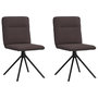 Voir la diapositive 1 : VIDAXL Chaises a manger lot de 2 marron fonce tissu