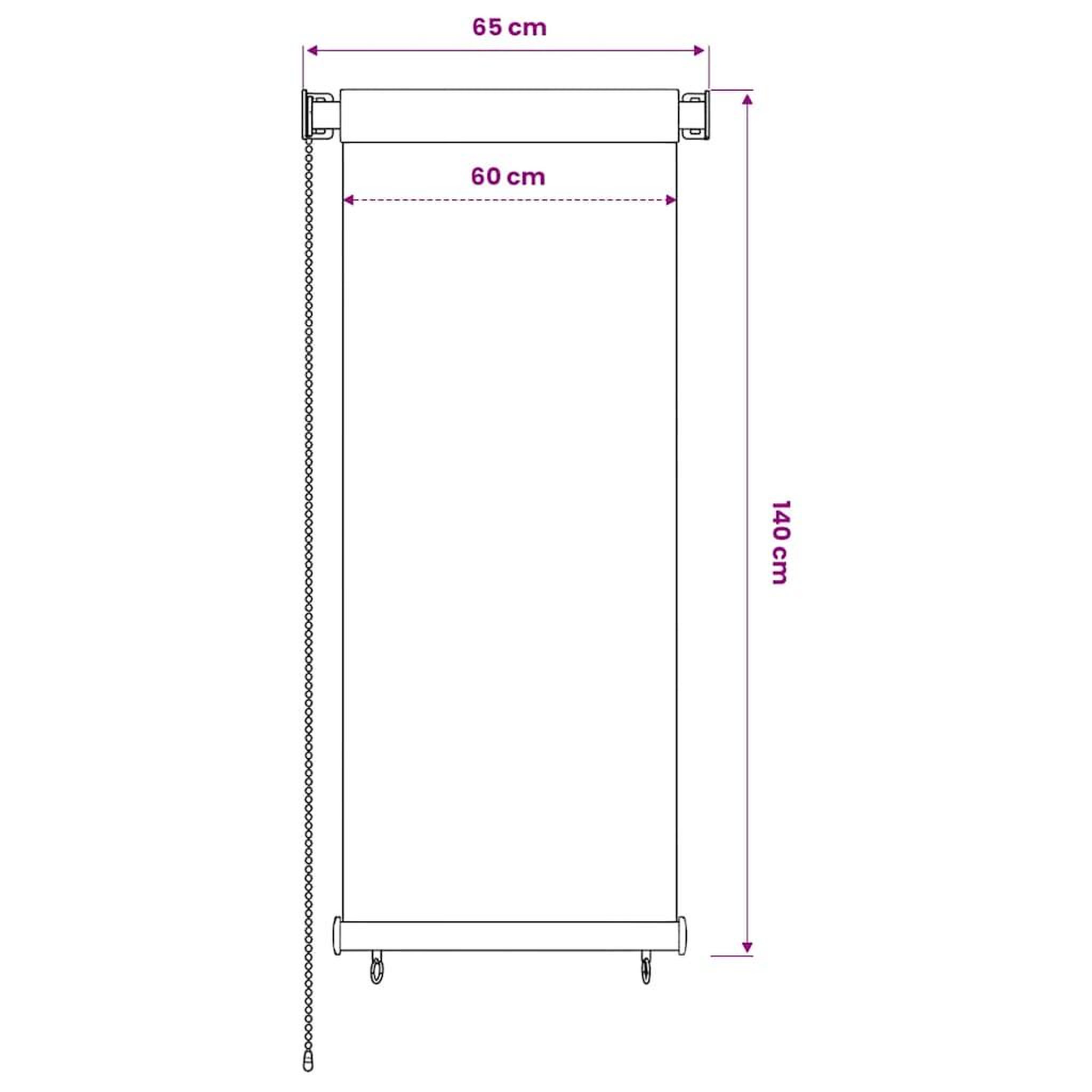 Voir la diapositive 6 : VIDAXL Store roulant d'exterieur couleur creme 65 (l) x 140 (h) cm hdpe