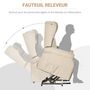 Voir la diapositive 4 : HOMCOM Fauteuil de relaxation électrique fauteuil releveur inclinable avec repose-pied ajustable lin beige