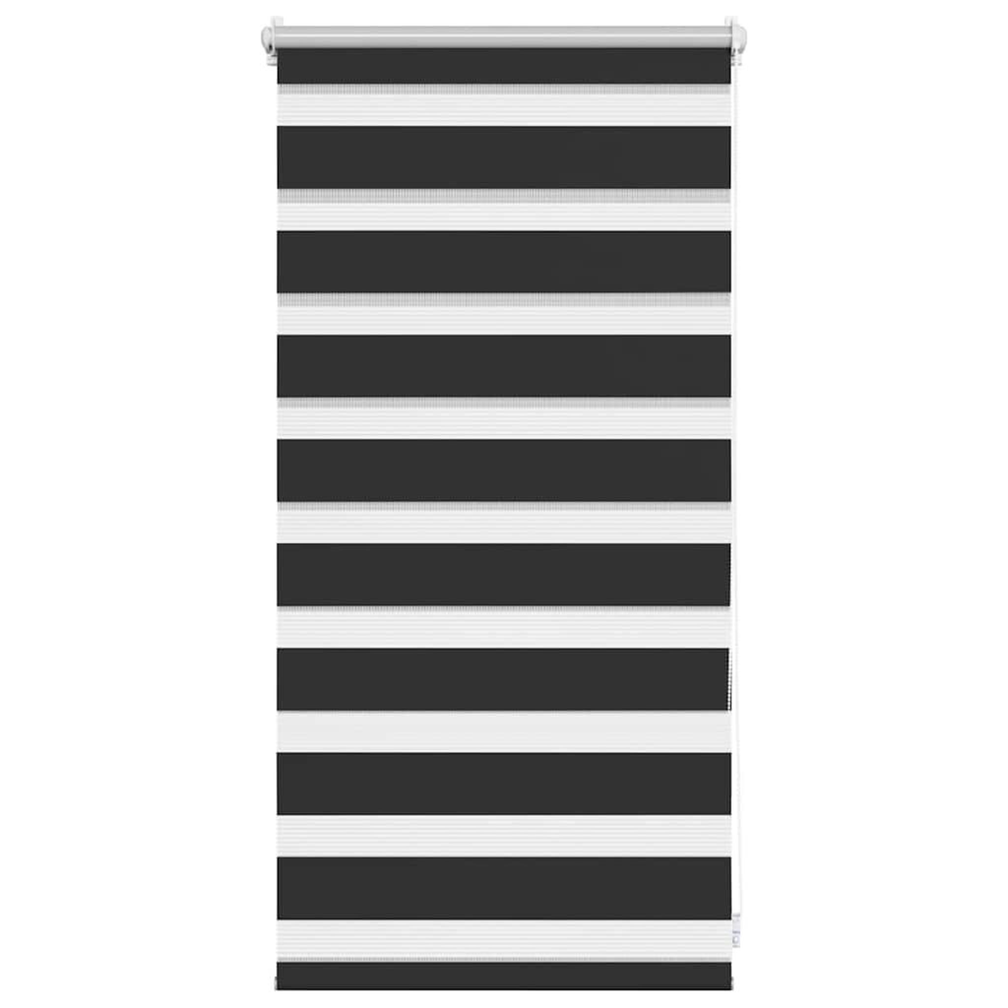 VIDAXL Store venitien zebre 40,9 x 100 cm, largeur du tissu 36,7 cm, noir