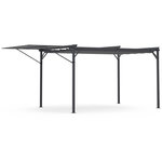 ID MARKET Pergola édition originale auvent réglable et toit rétractable 3x4M gris anthracite