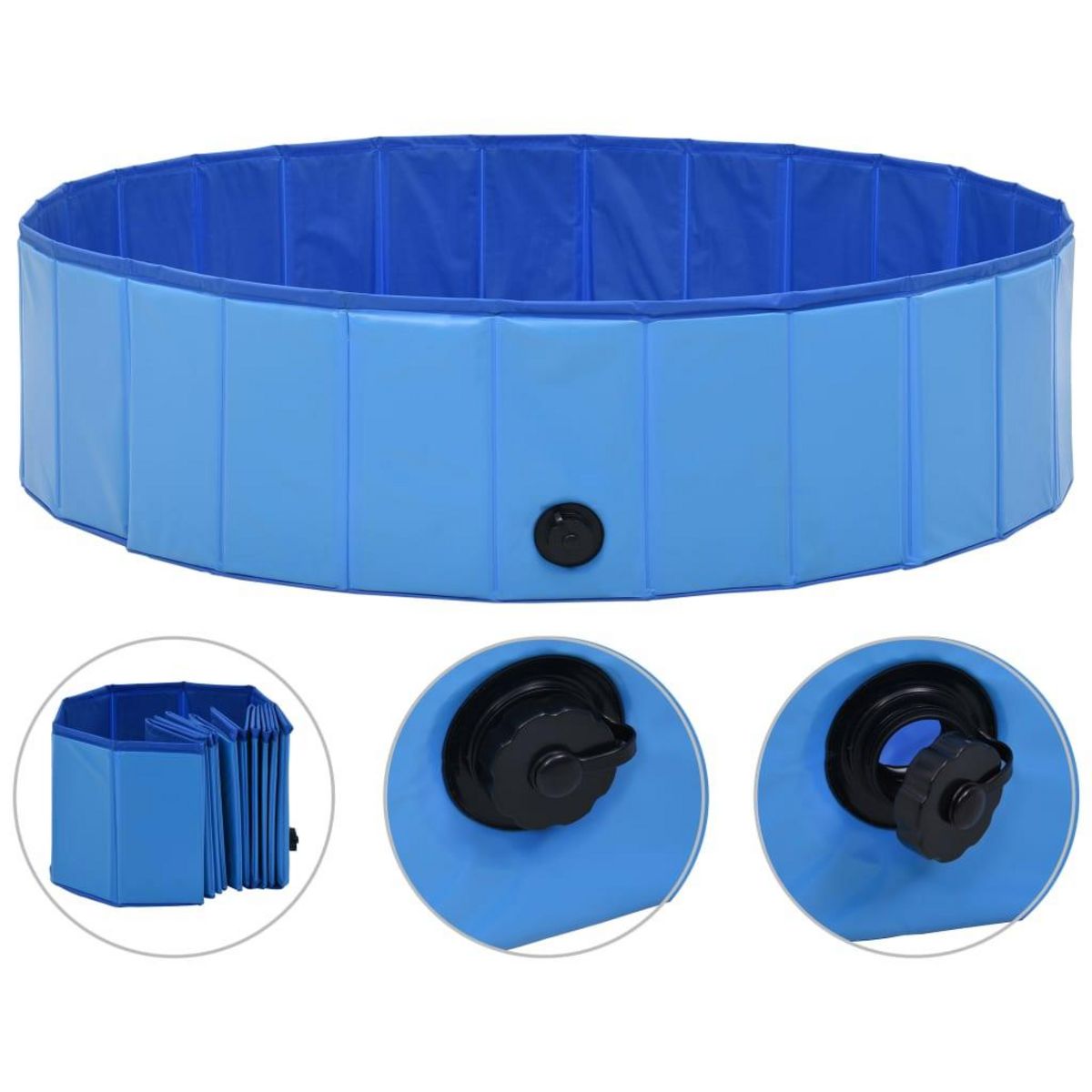 VIDAXL Piscine pliable pour chiens Bleu 120x30 cm PVC