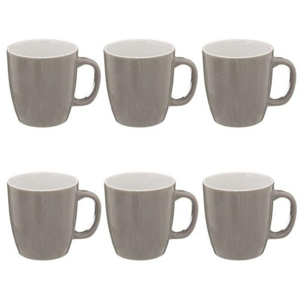 SECRET DE GOURMET Lot de 6 Mugs  Colorama  18cl Gris