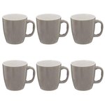 SECRET DE GOURMET Lot de 6 Mugs  Colorama  18cl Gris