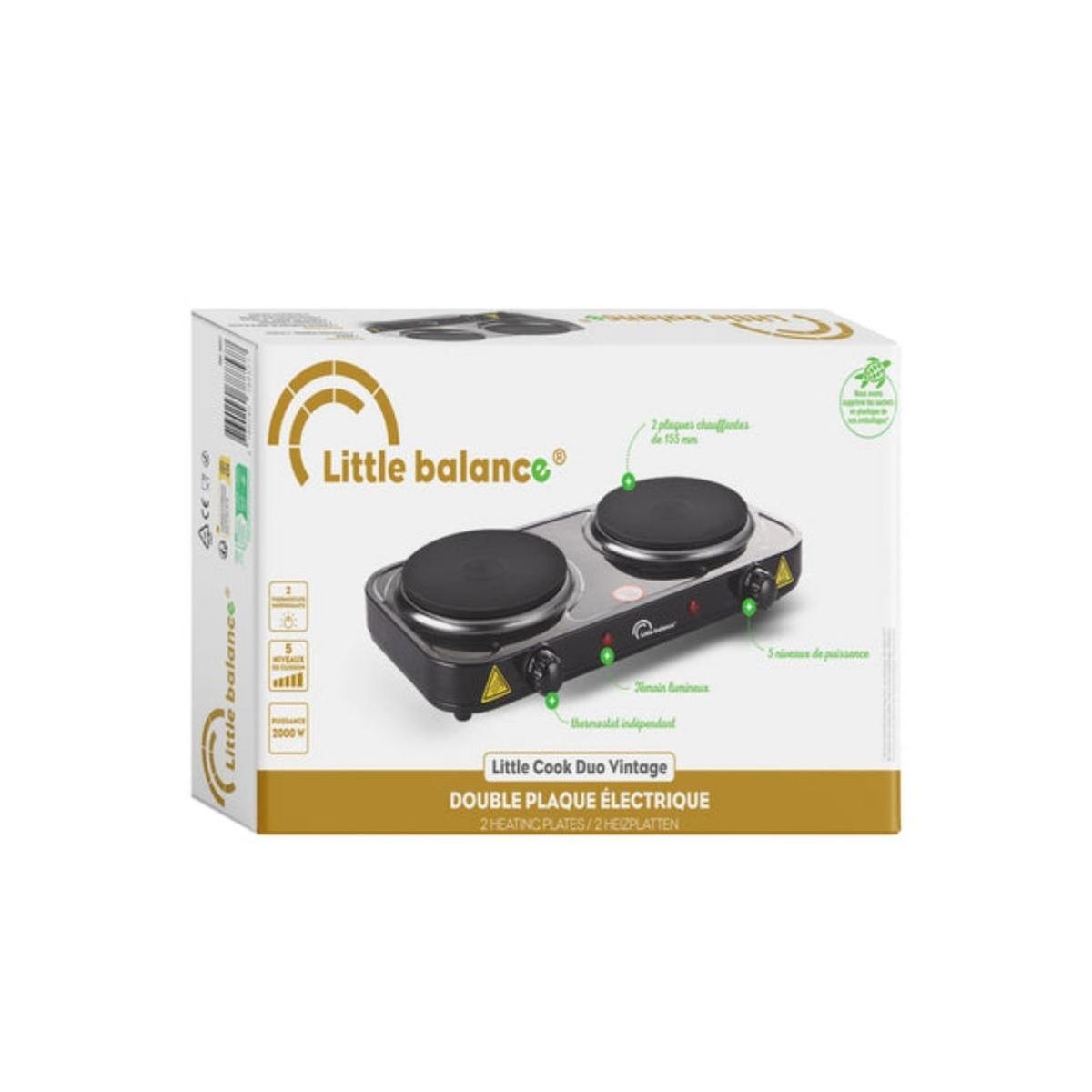 LITTLE BALANCE Plaque de cuisson électrique 2 feux 2000 noir - 8857