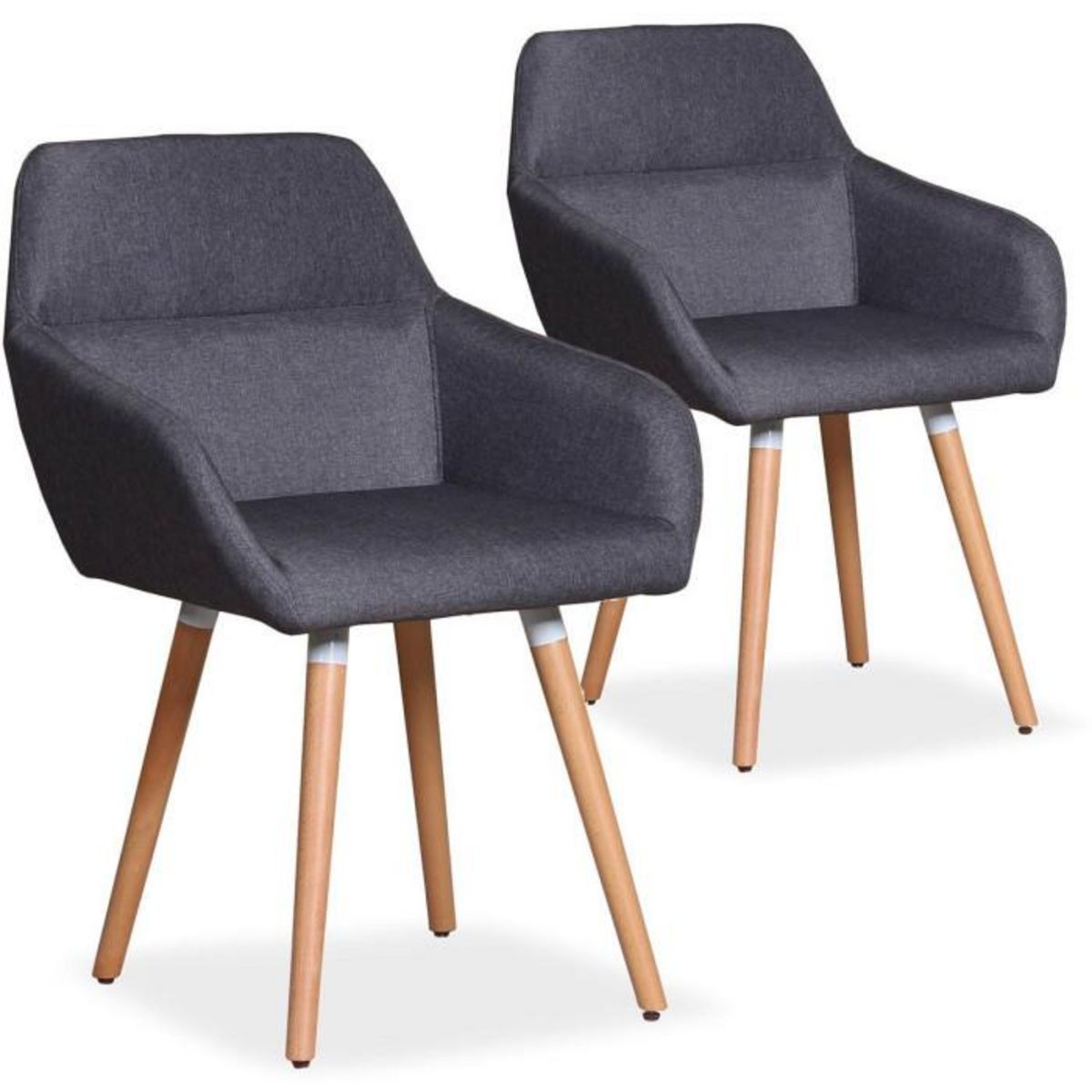 Paris Prix Lot de 2 Fauteuils Scandinaves  Dorcy  82cm Gris Foncé