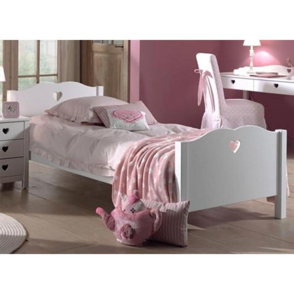 Paris Prix Pack - Lit Enfant & Sommier  Amori  90x200cm Blanc