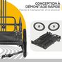 Voir la diapositive 6 : HOMCOM Remorque vélo remorque de transport pour vélo pliable 125L x 64l x 53,5H cm barre d'attelage universelle acier noir