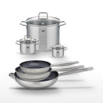 ELO Lot de 3 Poêles céramiques 24/28/32 cm Elo Profi Therm Platinum et 3 Faitouts Elo