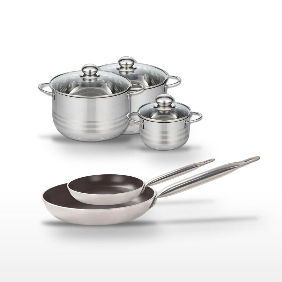 ELO Lot Poêles 24/32 cm & Faitouts 14/20/24 cm Elo Bistro Line