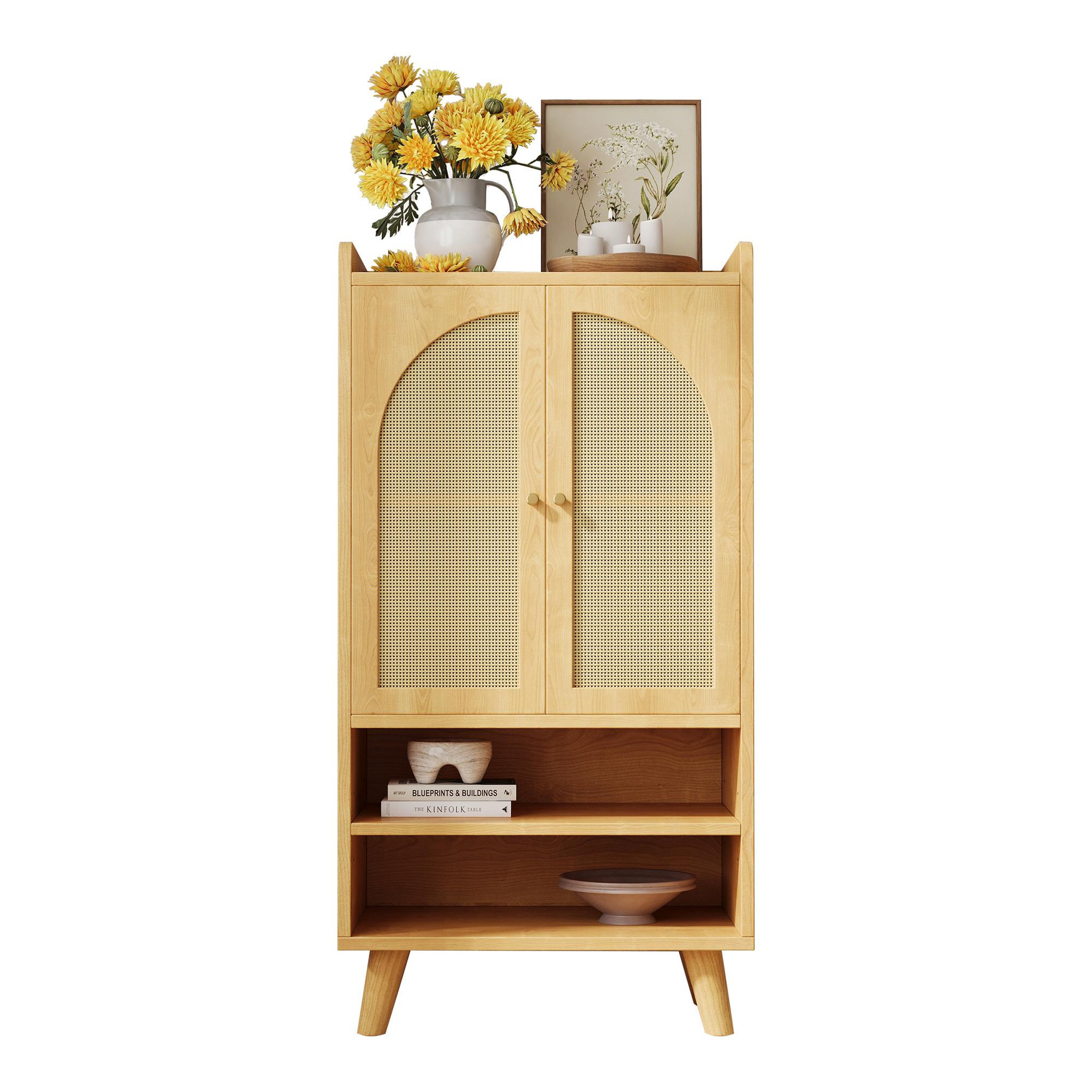 MERAX Buffet 2 porte(s) 0 tiroir(s) - 60 cm naturel panneau de particules