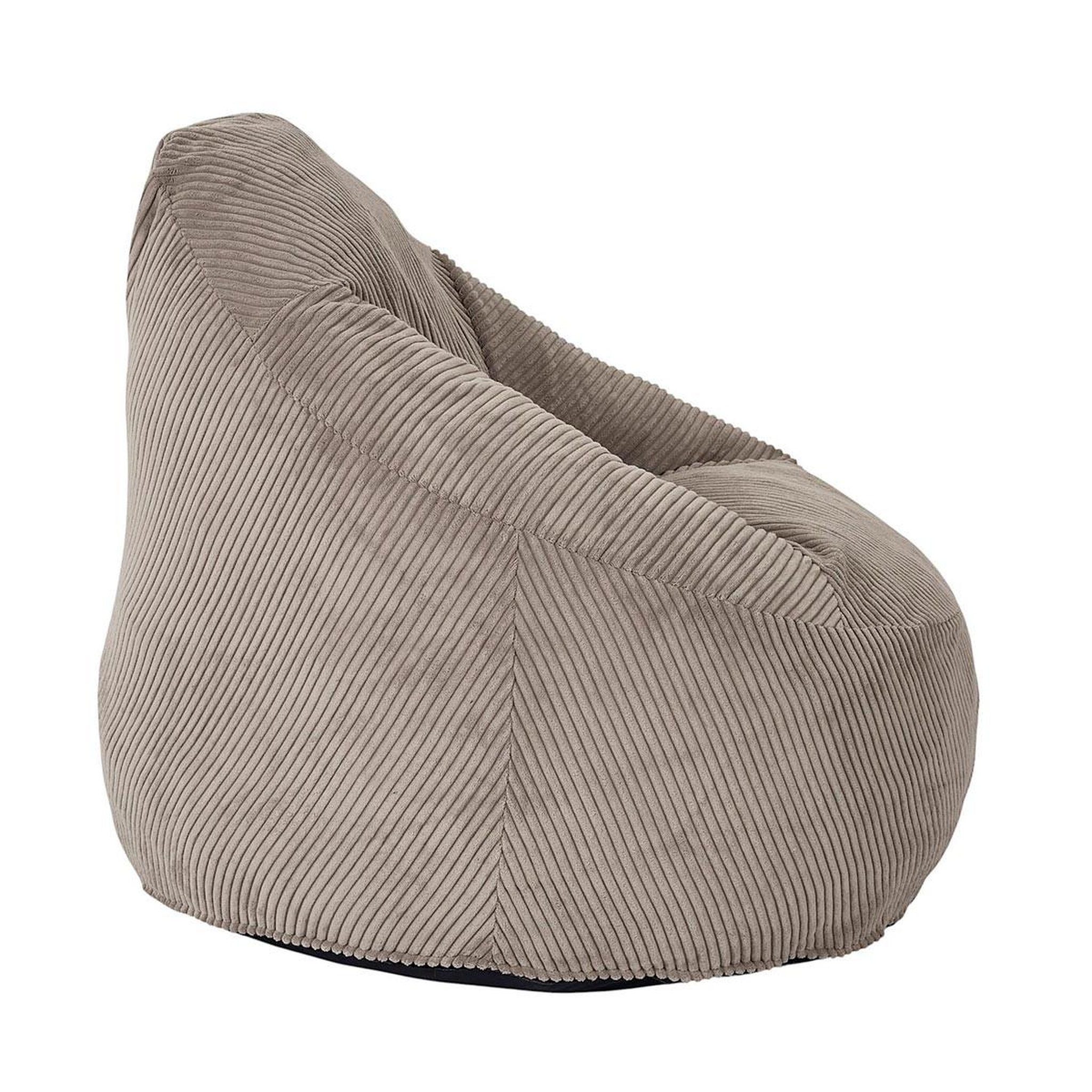 Voir la diapositive 2 : The Home Deco Factory Fauteuil Poire Compressé Côtelé  Scott  90cm Taupe