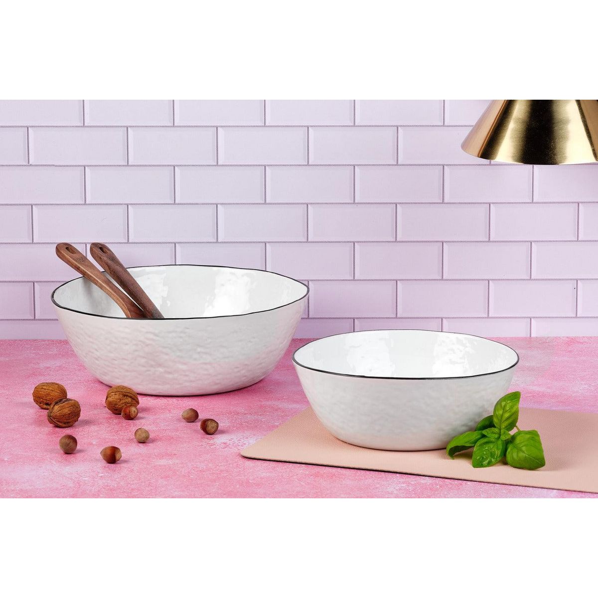 BJORN Saladier PURE Ø24cm et Ø30cm - 2 pièces - Blanc Neige