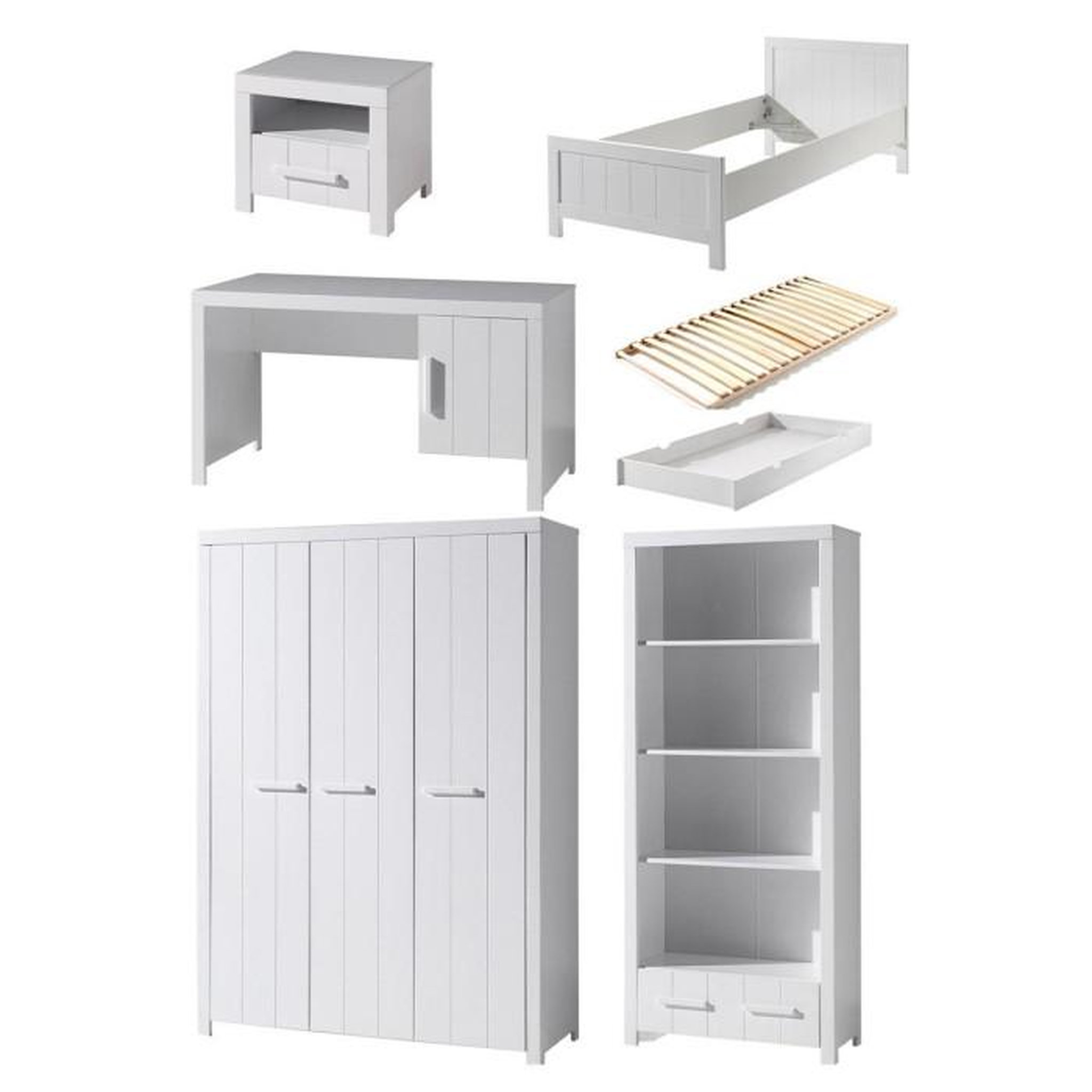 Paris Prix Chambre Complète Enfant 7P  Erik II  Blanc