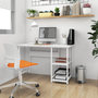 Voir la diapositive 1 : VIDAXL Bureau d'ordinateur Blanc 105x55x72 cm MDF et metal