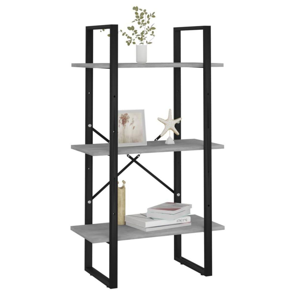 VIDAXL Etagere de rangement gris beton 60x30x105 cm bois d'ingenierie