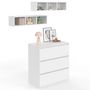 Voir la diapositive 4 : ID MARKET Commode à langer évolutive AMBRE blanc 3 tiroirs table à langer et 2 étagères amovibles