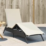 VIDAXL Chaise longue avec coussin noir resine tressee