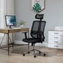VINSETTO Vinsetto Fauteuil de bureau manager grand confort chaise de bureau réglable tissu maille polyester noir