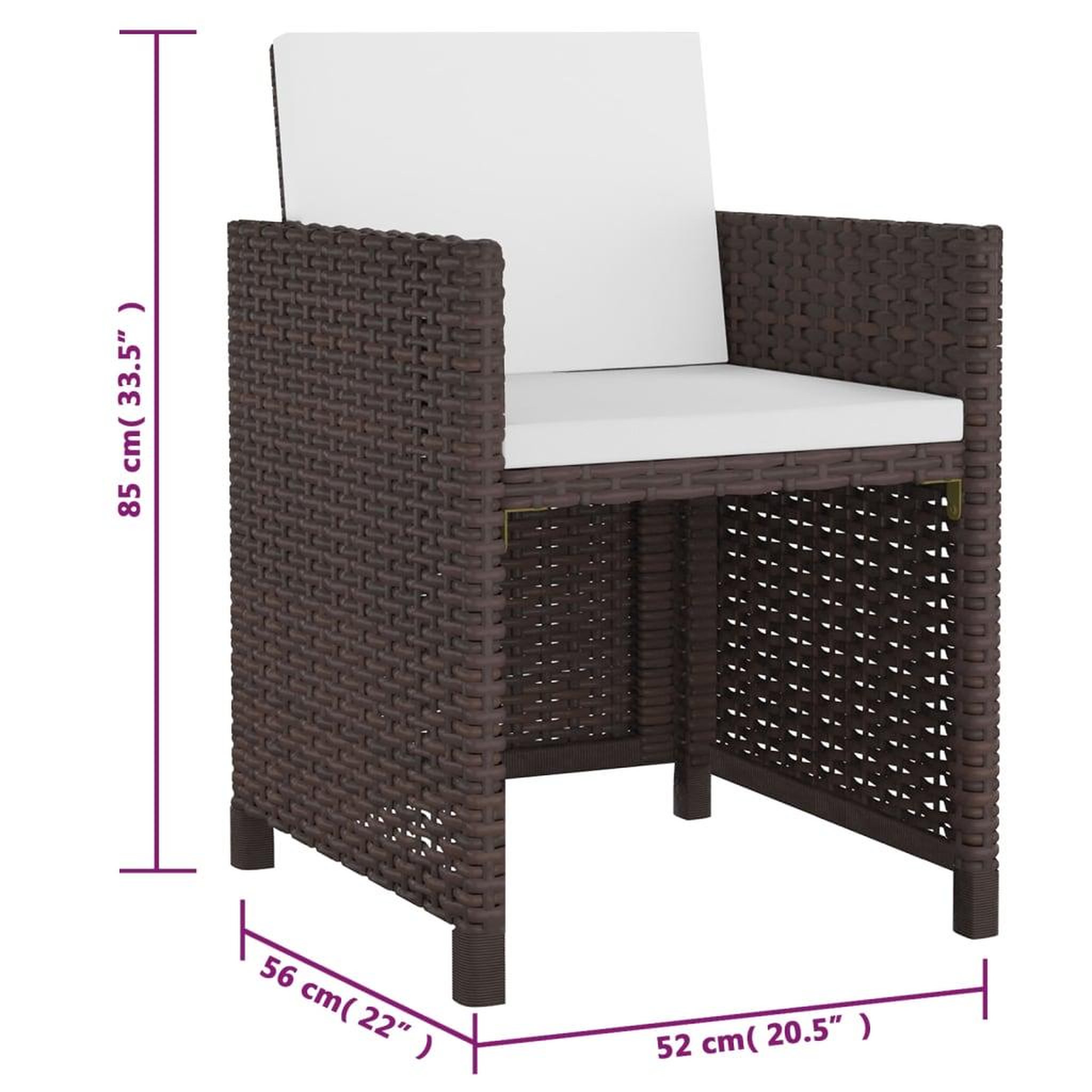 Voir la diapositive 6 : VIDAXL Ensemble a manger d'exterieur 5pcs avec coussins Resine tressee