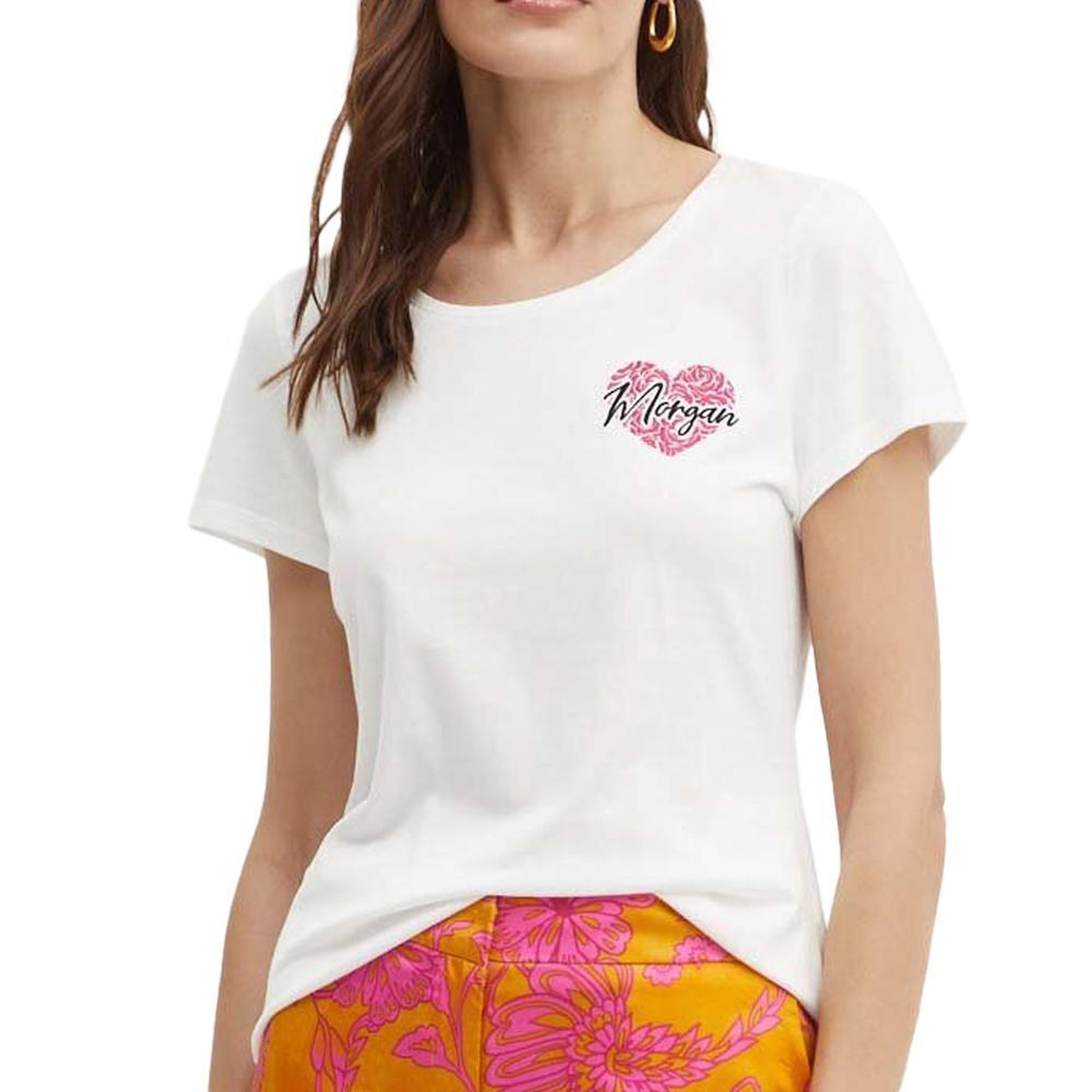 MORGAN T shirt  Femme Morgan 241 DROD. Coloris disponibles : Blanc