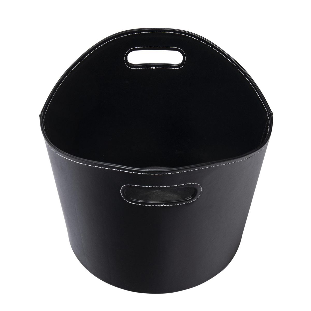 WERKAPRO Panier à bûches rond WERKA PRO  Ø39xh 31cm  Similicuir noir Similicuir noir