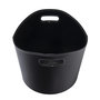 Voir la diapositive 4 : WERKAPRO Panier à bûches rond WERKA PRO  Ø39xh 31cm  Similicuir noir Similicuir noir