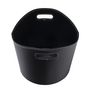 Voir la diapositive 4 : WERKAPRO Panier à bûches rond WERKA PRO  Ø39xh 31cm  Similicuir noir Similicuir noir