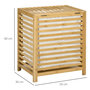 Voir la diapositive 3 : HOMCOM Panier à linge - sac en tissu amovible, couvercle - dim. 50L x 36l x 60H - bois bambou verni