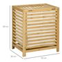 Voir la diapositive 3 : HOMCOM Panier à linge - sac en tissu amovible, couvercle - dim. 50L x 36l x 60H - bois bambou verni