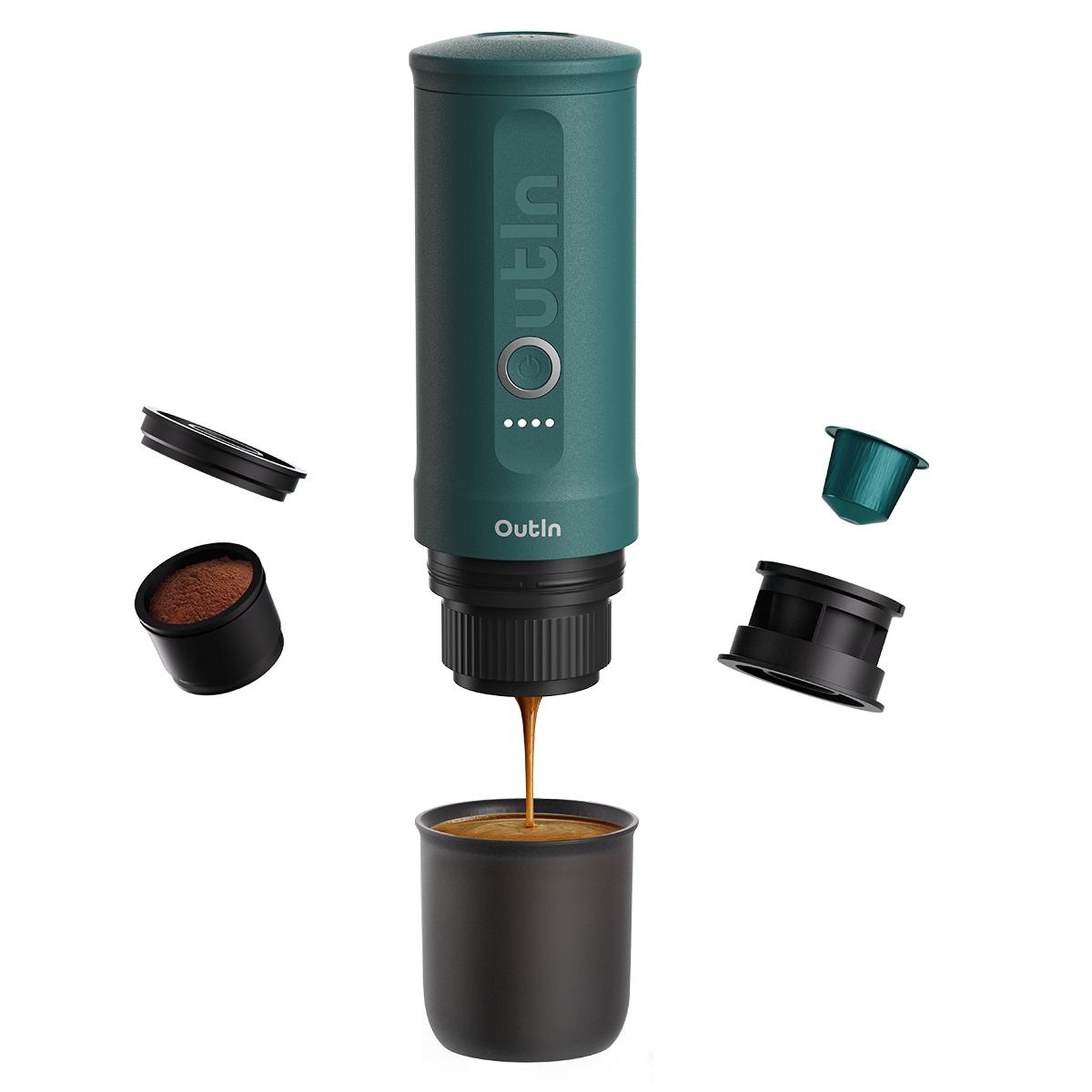Voir la diapositive 3 : OUTIN Machine à expresso portable sarcelle d'été - otem-01-teal