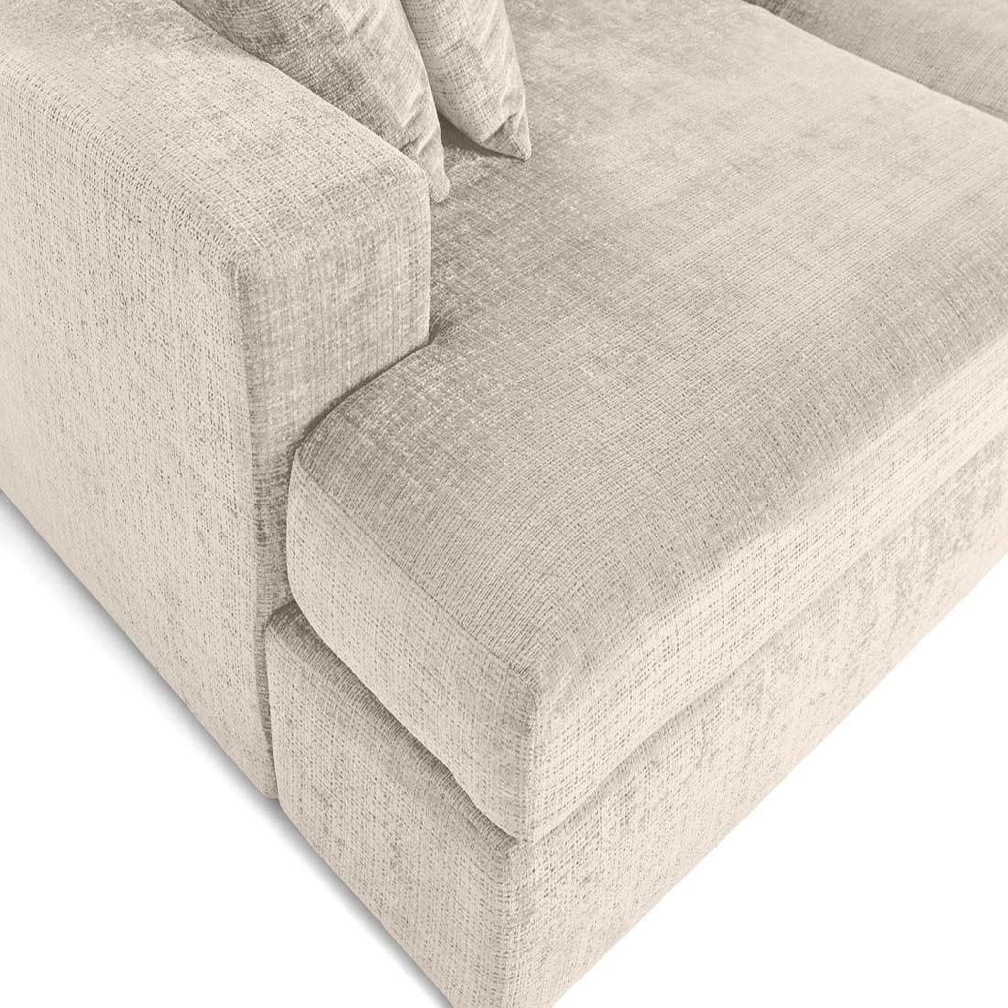 Voir la diapositive 6 : BEST MOBILIER Collins - canapé droit 4 places avec double méridienne - assise profonde - en velours texturé
