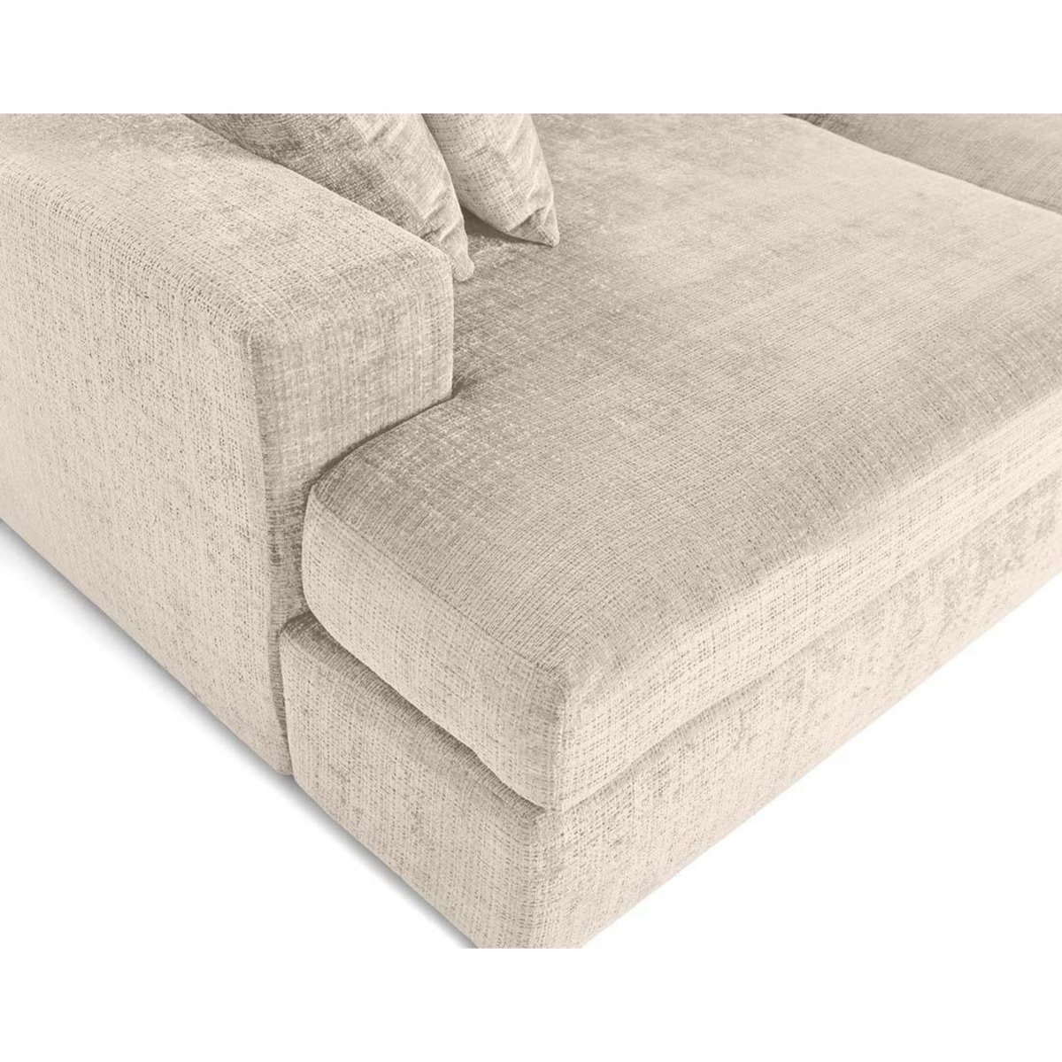 LISA DESIGN Collins - canapé droit 4 places avec double méridienne - assise profonde - en velours texturé