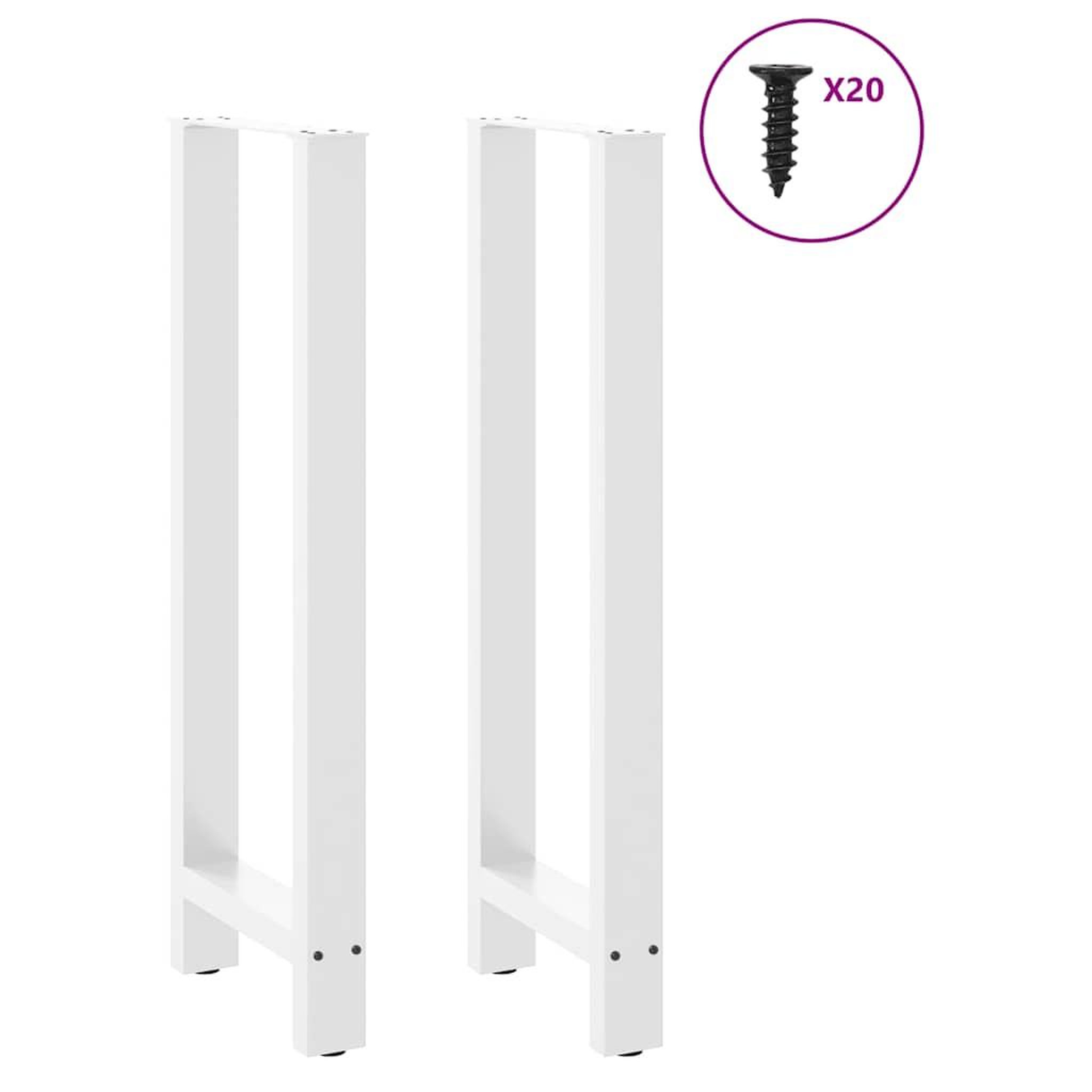 Voir la diapositive 3 : VIDAXL Pieds de table basse blanc 2 pcs 40x(110-111) cm acier
