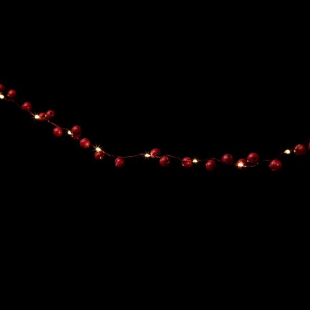 FEERIC LIGHT & CHRISTMAS Guirlande Lumineuse  Boules Bois  220cm Rouge