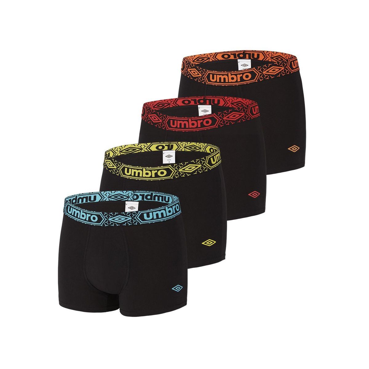 UMBRO Lot de 4 Boxers coton homme uni ceinture