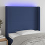 Voir la diapositive 1 : VIDAXL Tete de lit a LED Bleu 83x16x118/128 cm Tissu