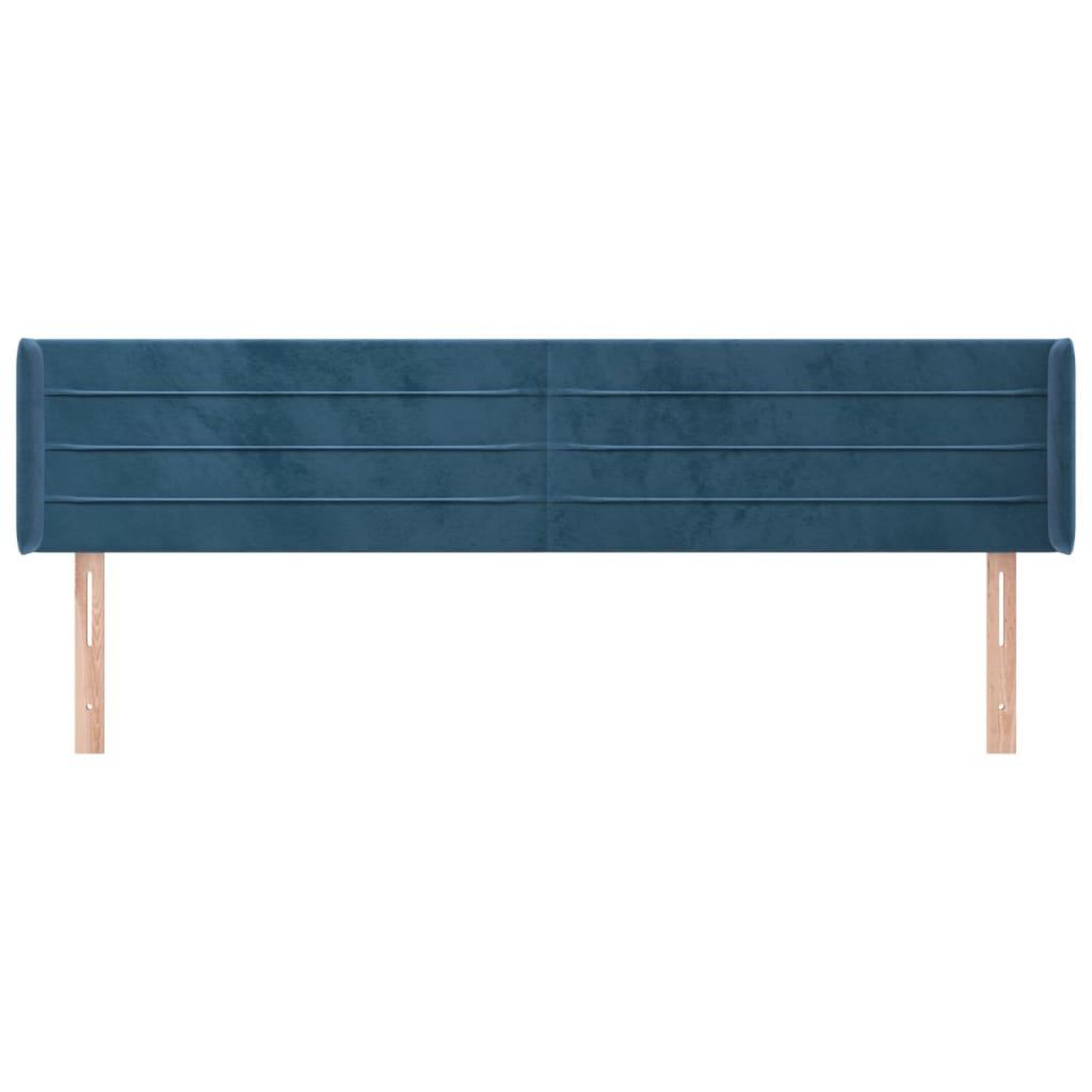 Voir la diapositive 3 : VIDAXL Tete de lit avec oreilles Bleu fonce 203x16x78/88 cm Velours