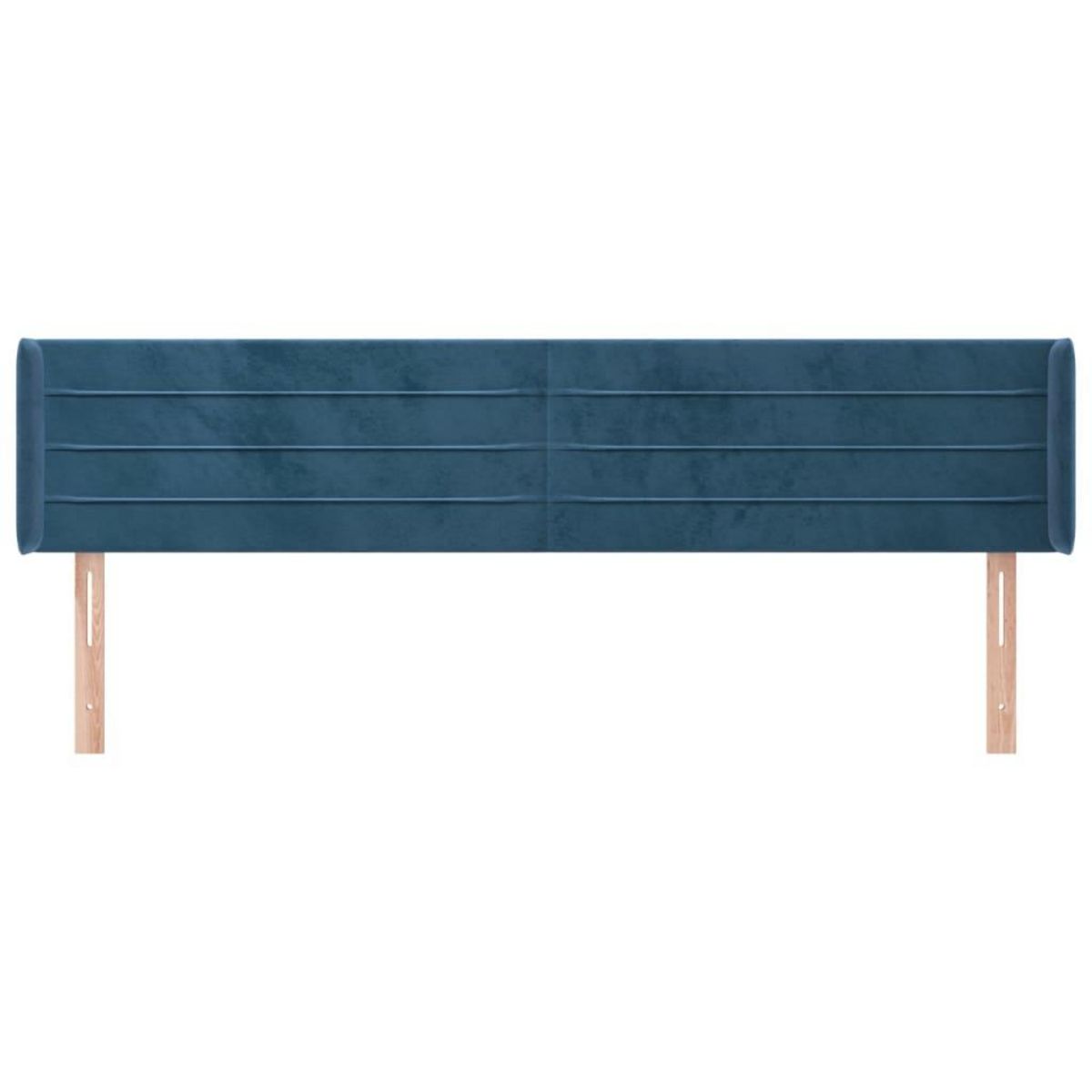VIDAXL Tete de lit avec oreilles Bleu fonce 203x16x78/88 cm Velours