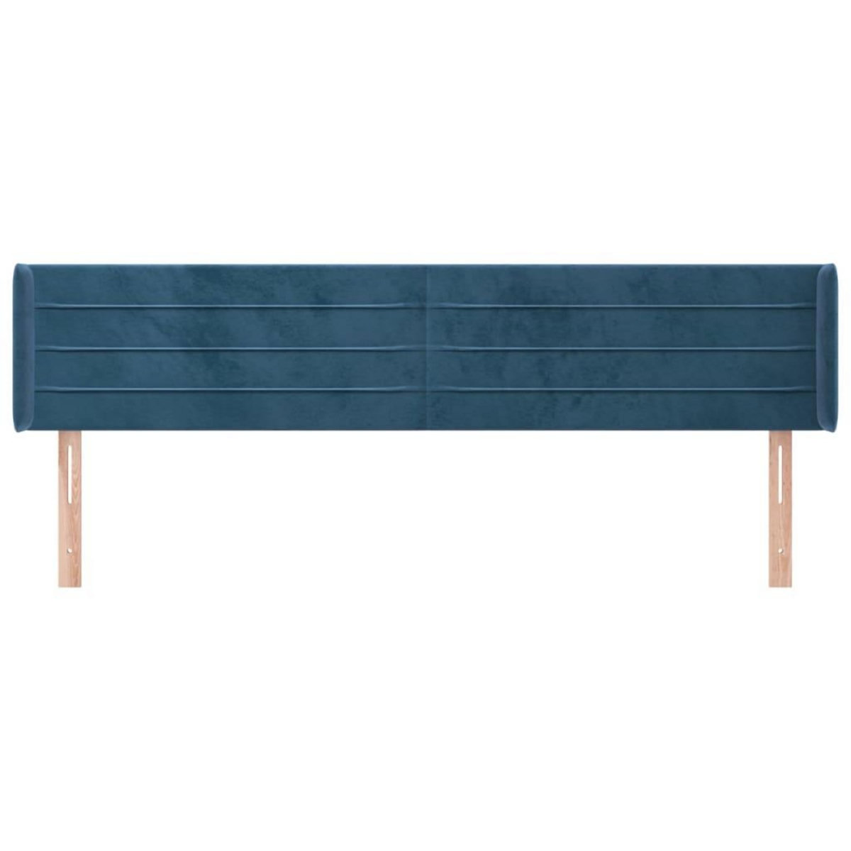 VIDAXL Tete de lit avec oreilles Bleu fonce 203x16x78/88 cm Velours