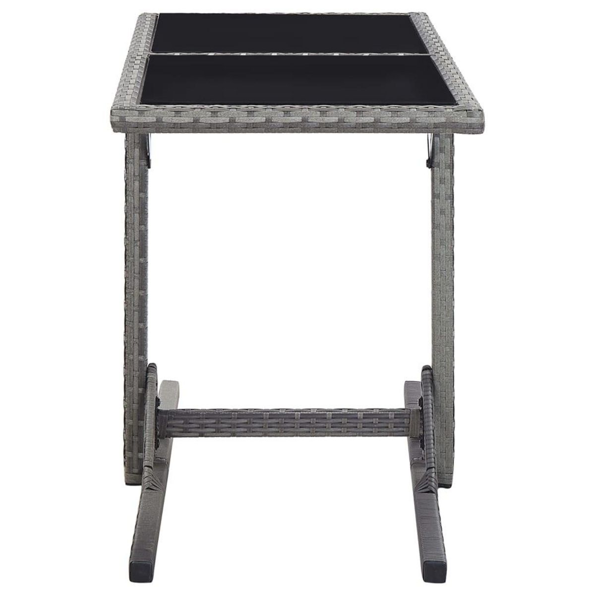 VIDAXL Table de jardin Anthracite 110x53x72 cm Verre et resine tressee
