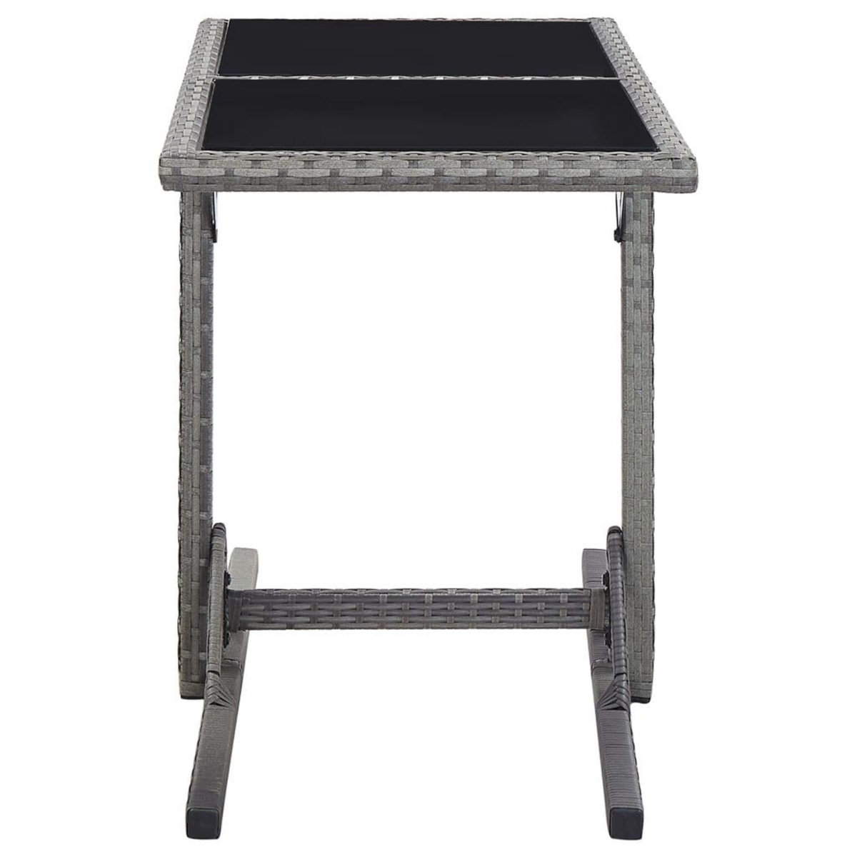 VIDAXL Table de jardin Anthracite 110x53x72 cm Verre et resine tressee