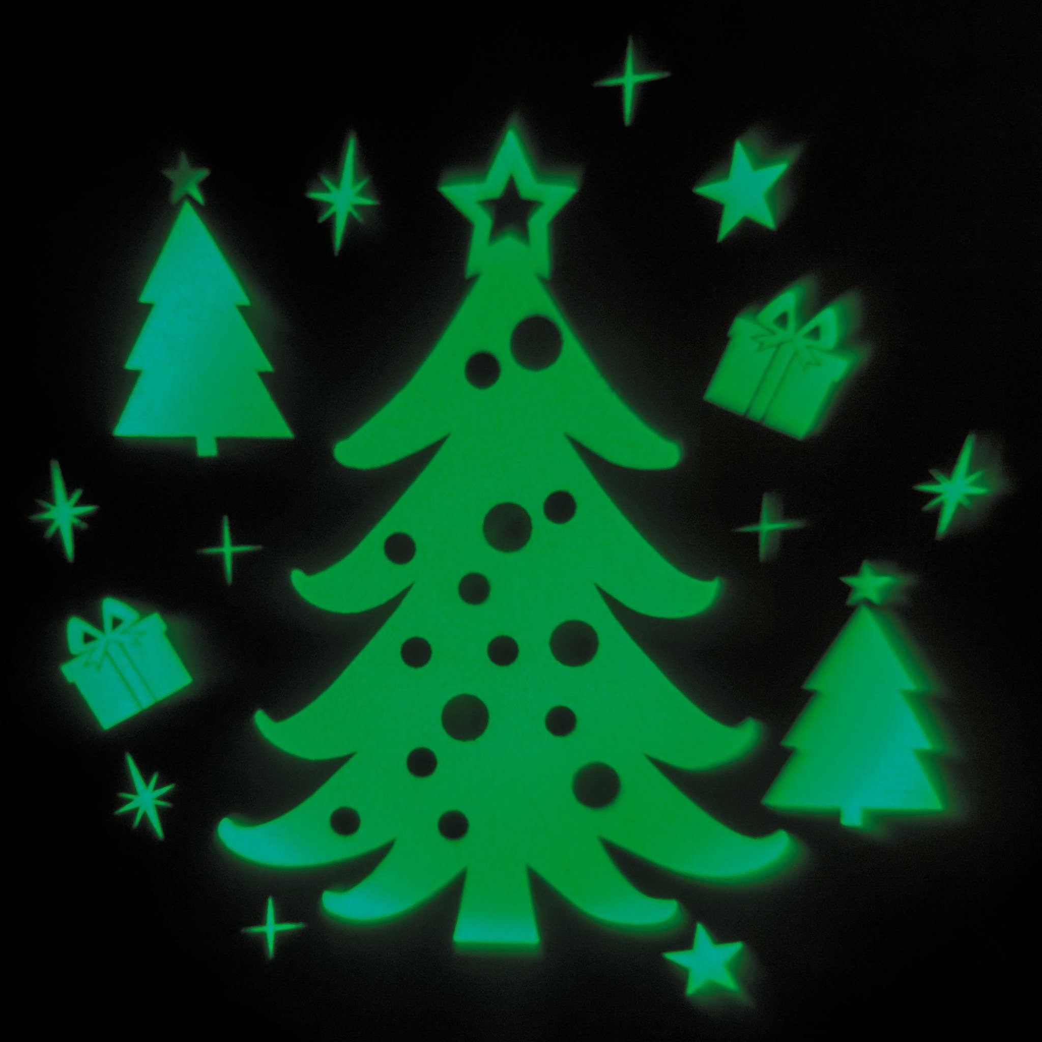Voir la diapositive 2 : HOMTECH Projecteur façade sapin de noël vert
