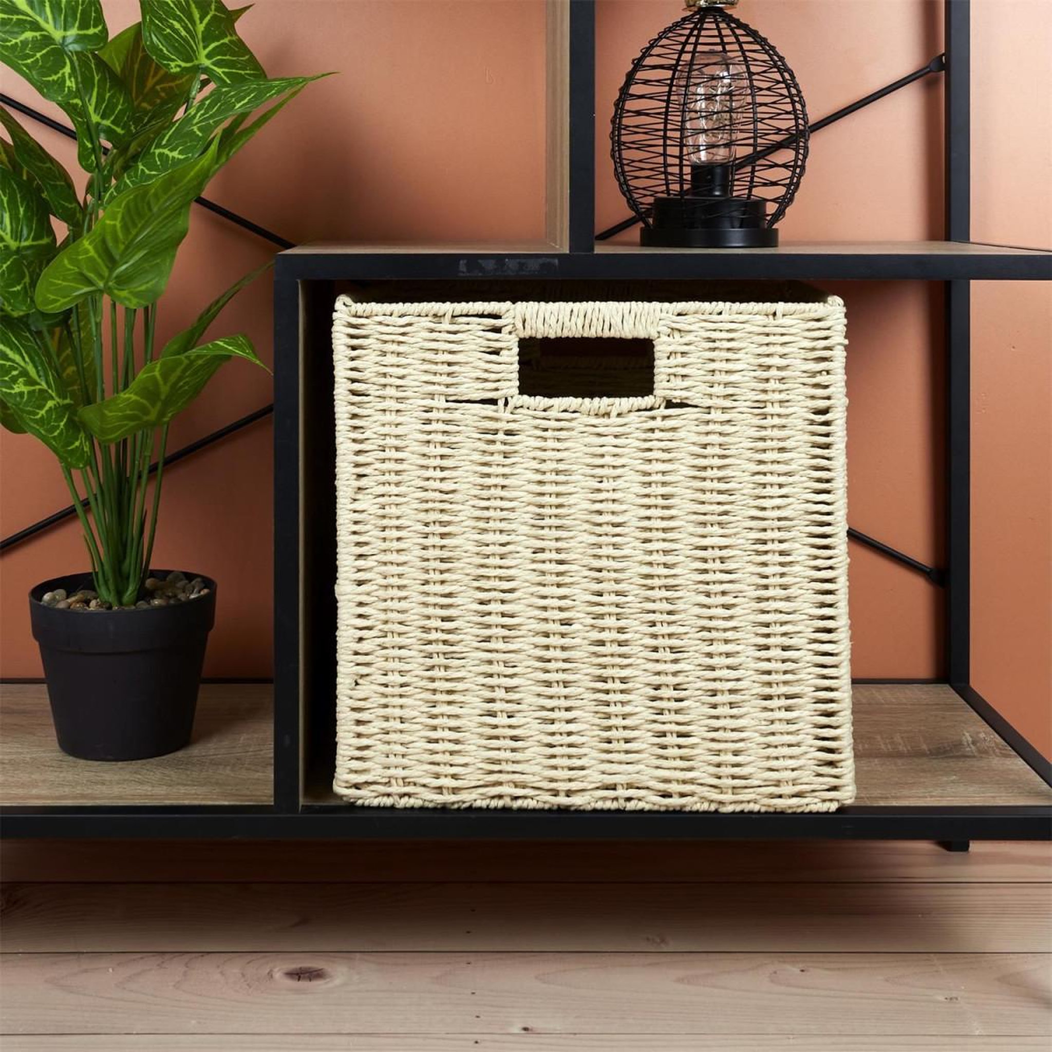 Voir la diapositive 4 : The Home Deco Factory Boîte de rangement pliable  tressée  30x30cm naturel
