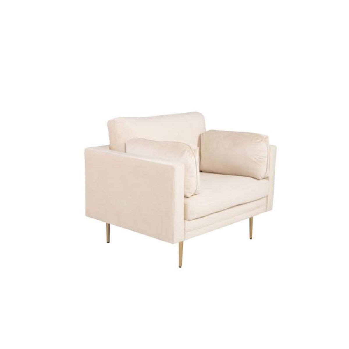 Paris Prix Fauteuil Design en Velours  Boom  110cm Beige