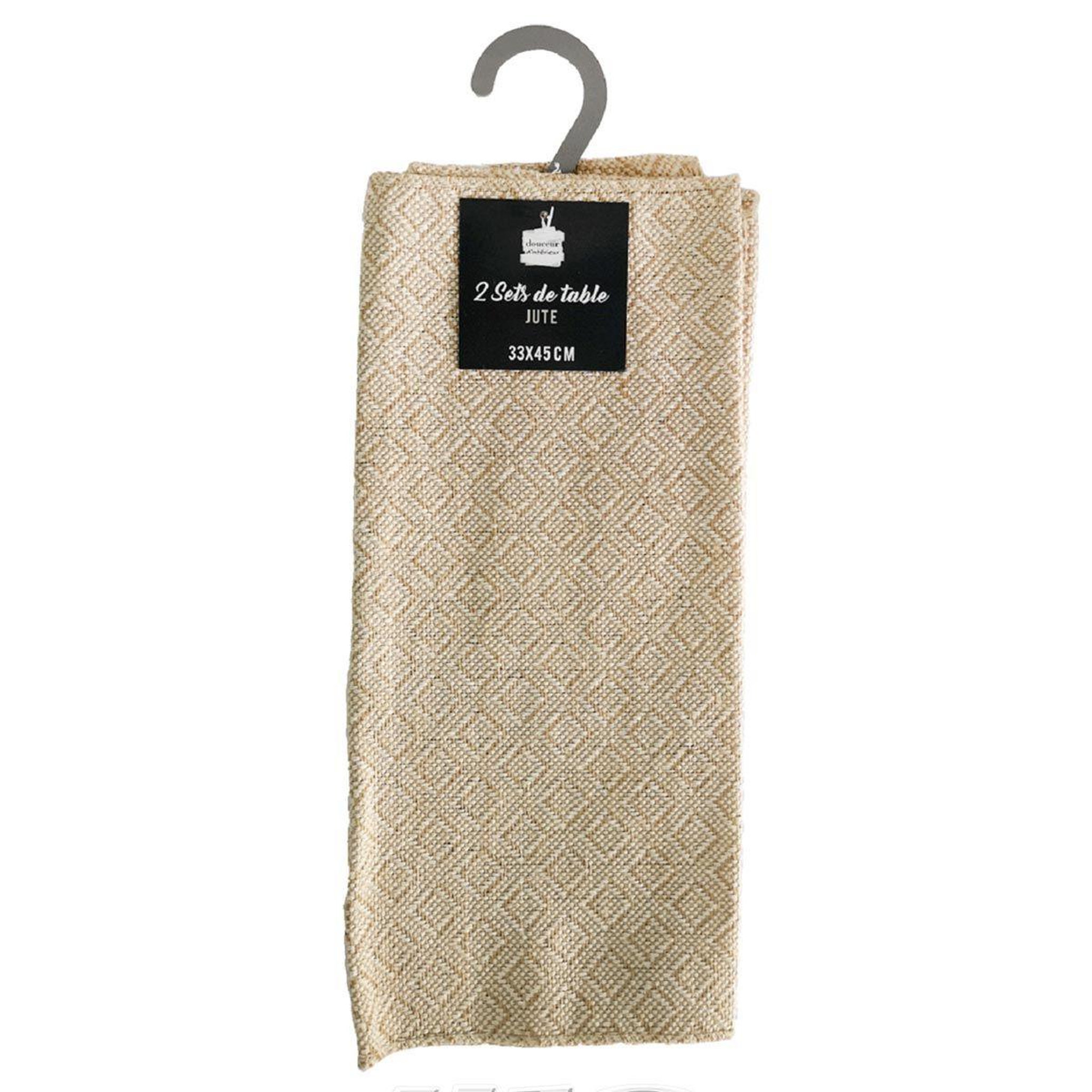 Voir la diapositive 4 : Douceur d'Intérieur Lot de 2 sets de table  danity  33x45cm beige