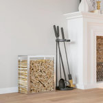 VIDAXL Portant de bois de chauffage 80x28x86 cm acier inoxydable